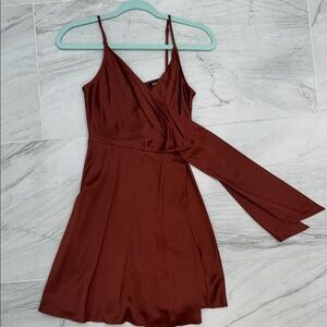 Express Asymmetrical Brown Dress